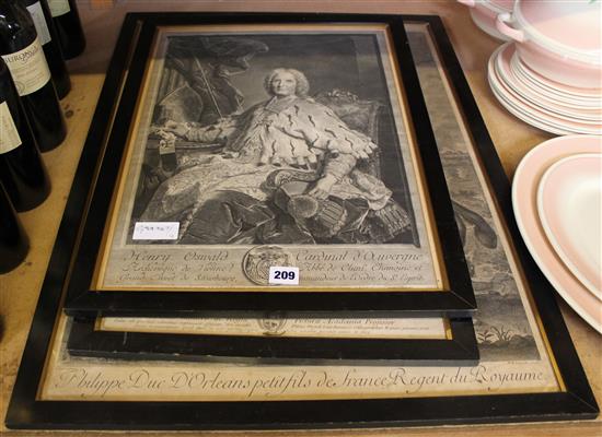 Three 18th Century blue & white prints